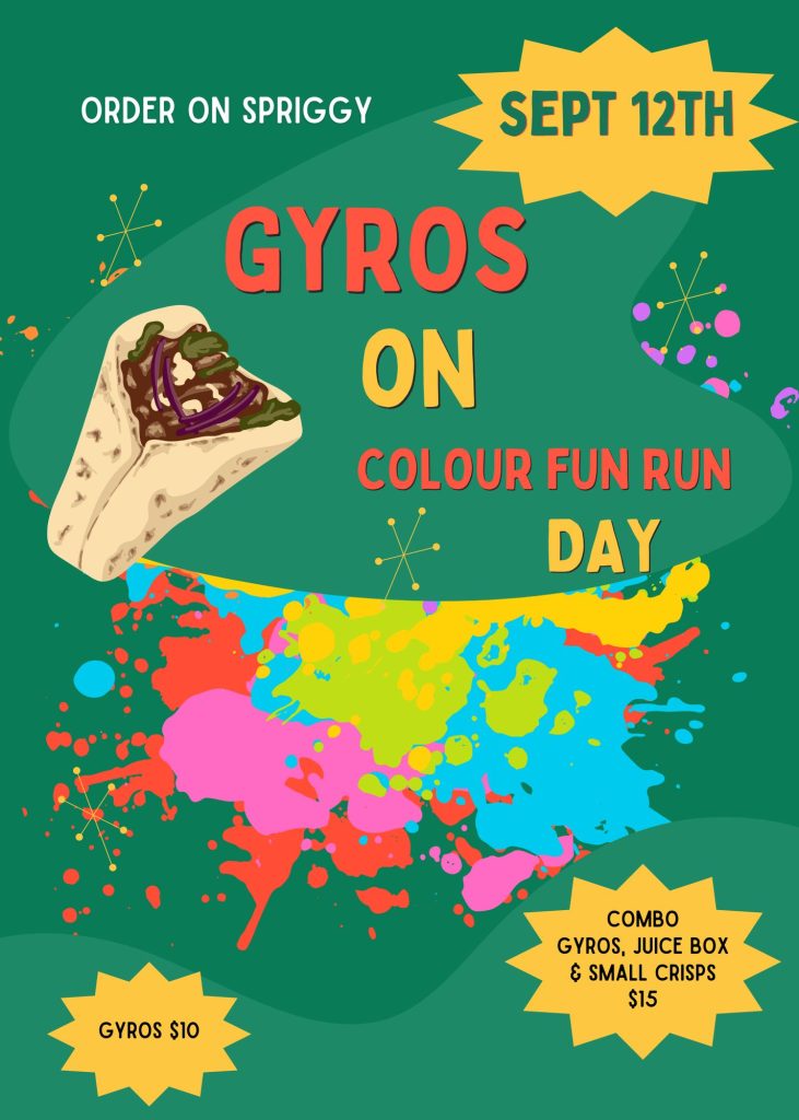 Colour Run & Gyros Lunch Order